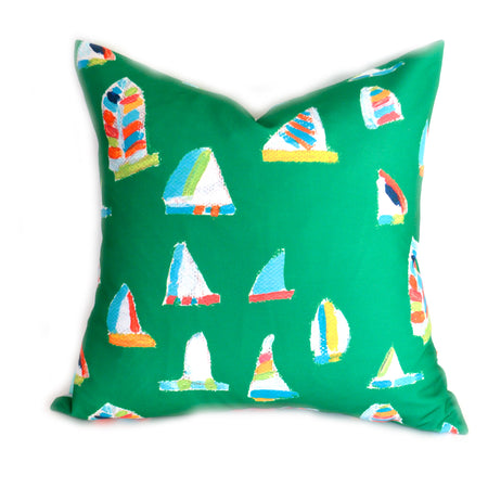 Emerald Summer Sail Indoor Square Pillow