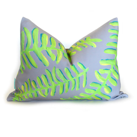 Mineral Floating Fronds Lumbar Down Pillow