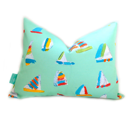 Seagreen Summer Sail Lumbar Down Pillow