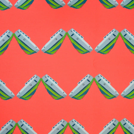 Geranium Tug Chevron Fabric