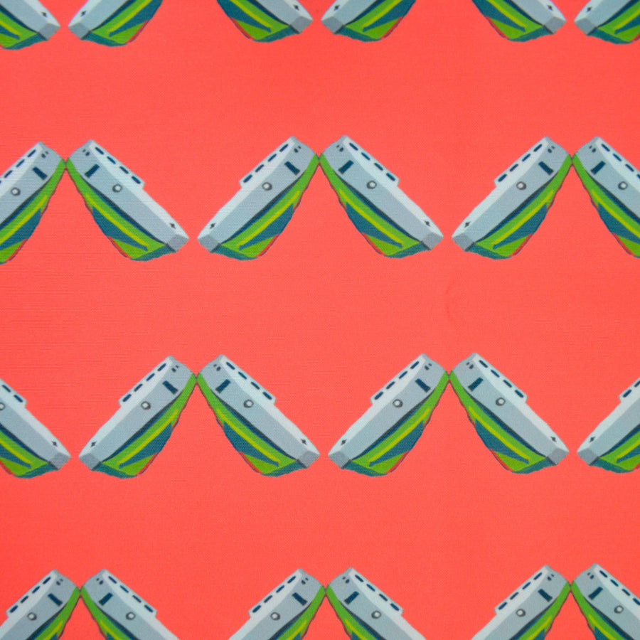 Geranium Tug Chevron Fabric