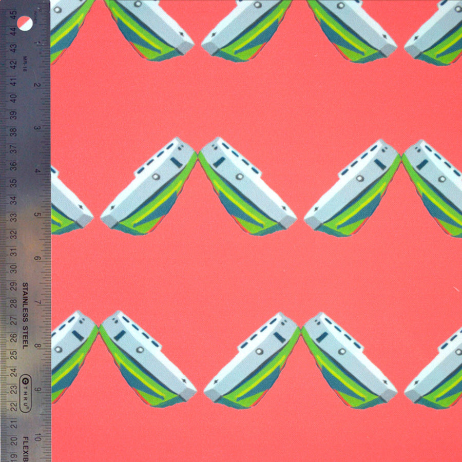 Geranium Tug Chevron Fabric
