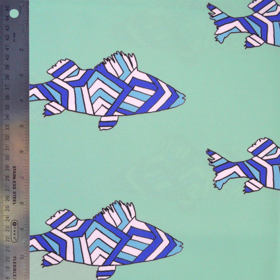 Seagreen Striped Perch Fabric