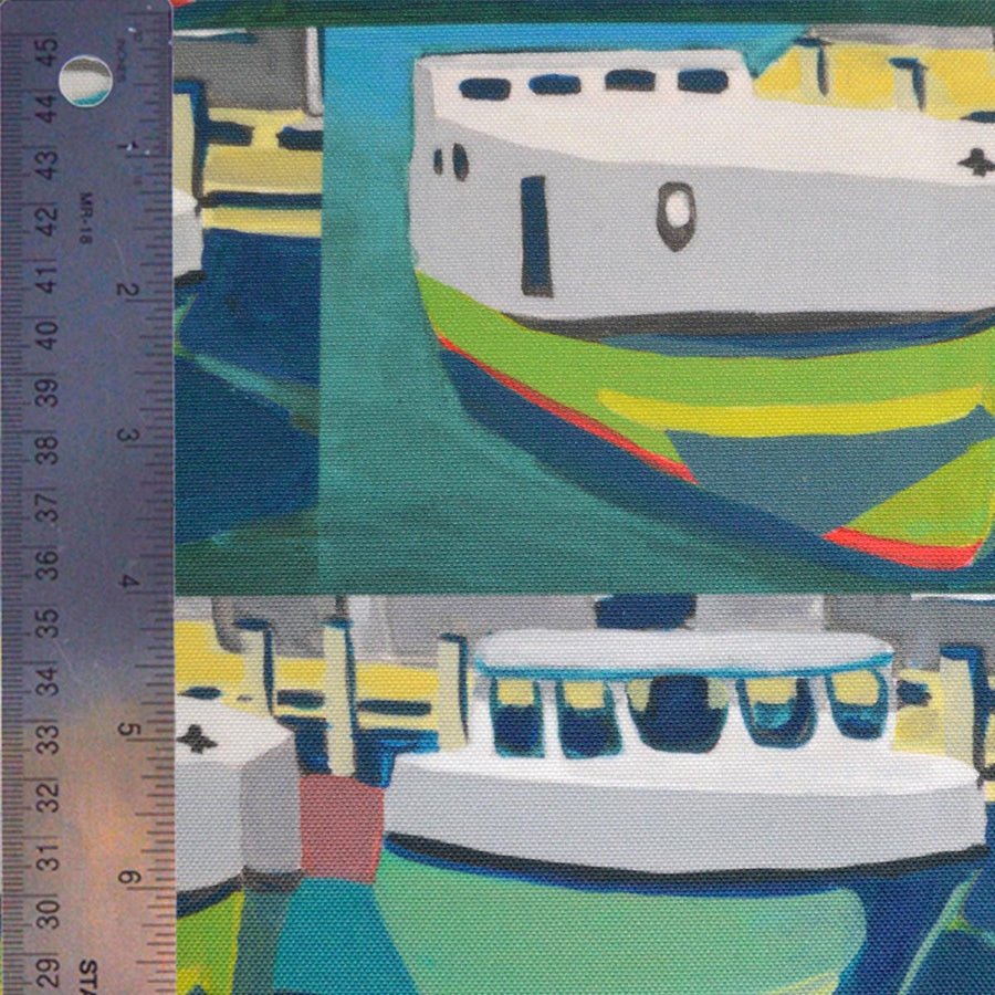 Green Staggered Tugs Fabric