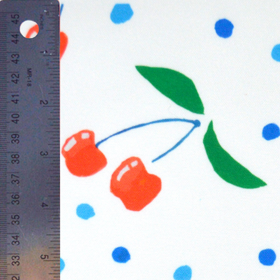 White Berries and Cherries Fabric
