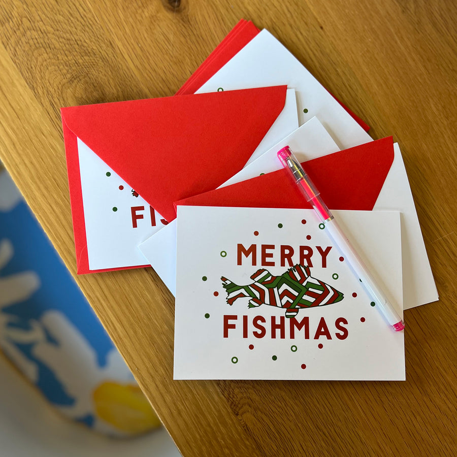 Merry Fishmas Greeting Card Set