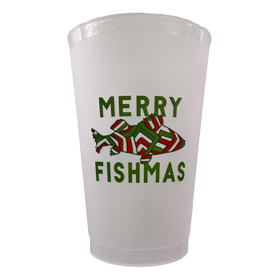 Green Merry Fishmas Shatterproof Cup Set