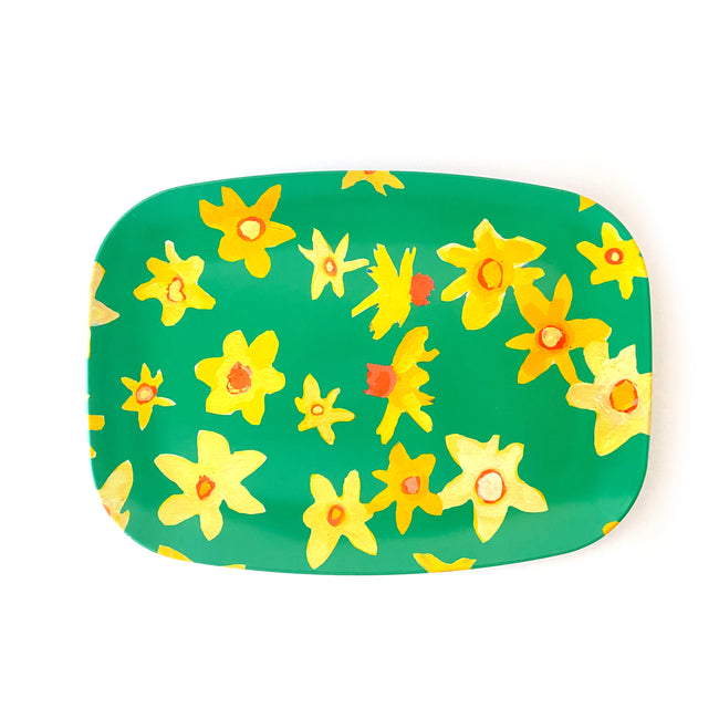 Jade Daffodil Disco Melamine Platter