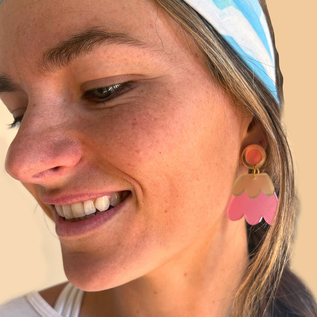 Gold/Pink and Kiwi Betties Earrings