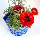 Cornflower Blue Lattice Flower Bucket
