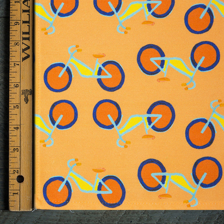 Soft Orange Summer Bikes Fabric
