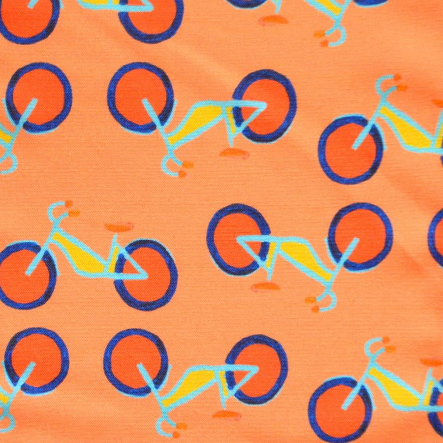 Soft Orange Summer Bikes Fabric