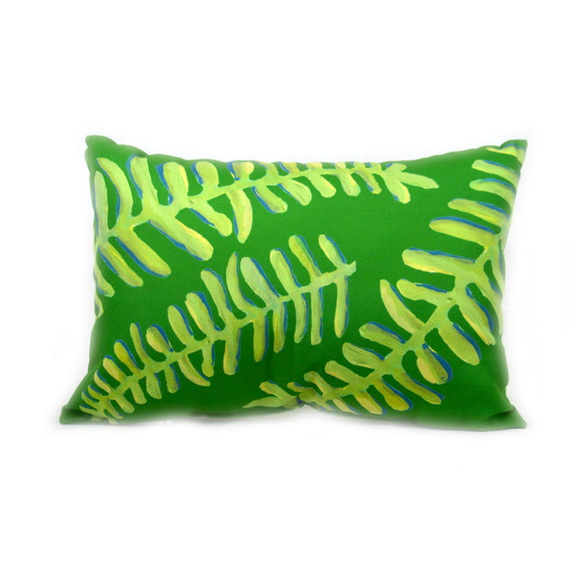 Emerald Floating Fronds Outdoor Lumbar Pillow