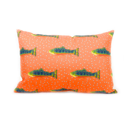 Outdoor Pillow - Lumbar - Grapefruit Brook Trout