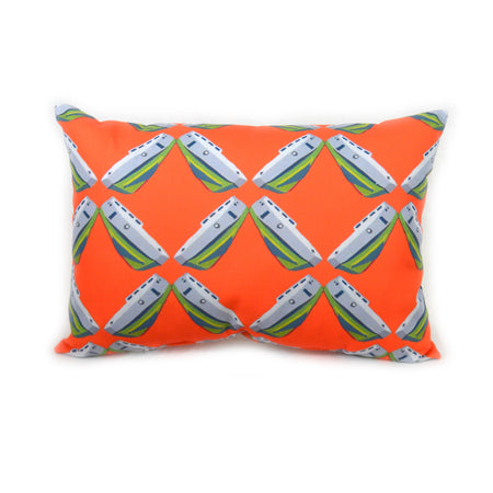 Outdoor Pillow - Lumbar - Grapefruit Tug Lattice