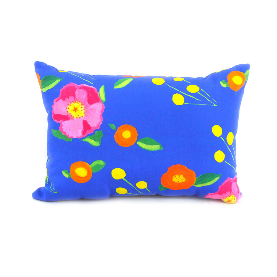 Indigo Katherine's Blooms Outdoor Lumbar Pillow