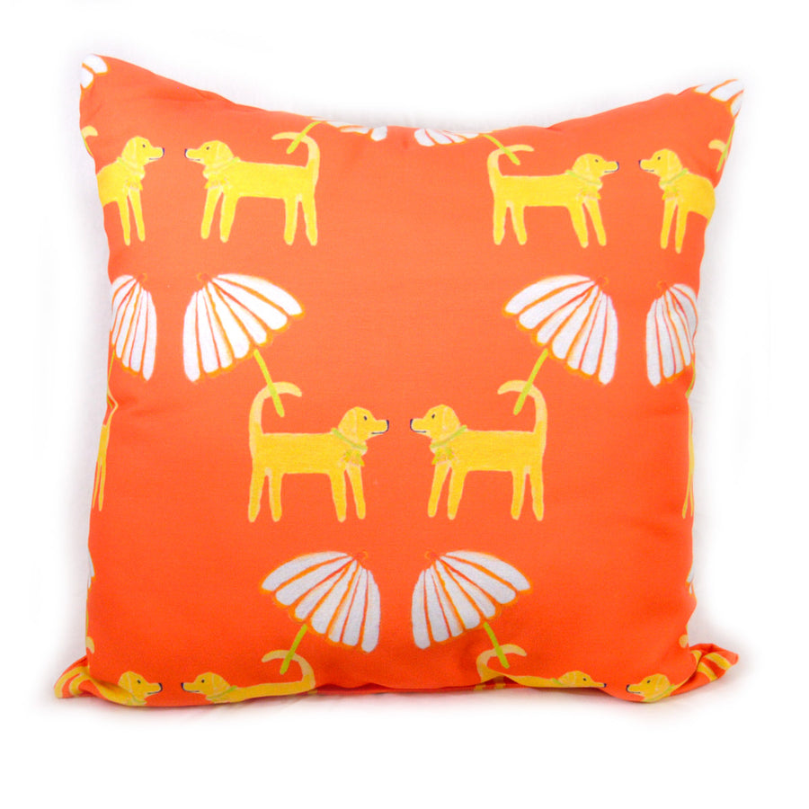 Grapefruit Dog Day Afternoon Outdoor Square Pillow