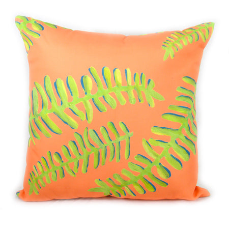 Outdoor Pillow - Square - Soft Orange Floating Fronds