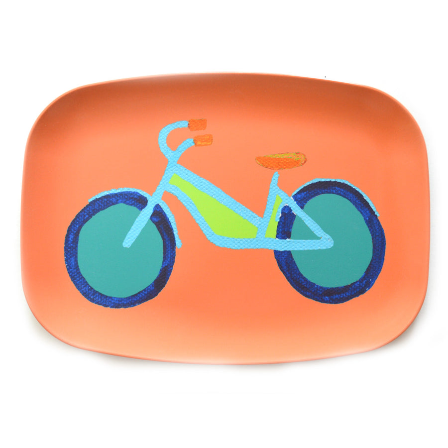 Single Soft Orange Summer Bike Melamine Platter