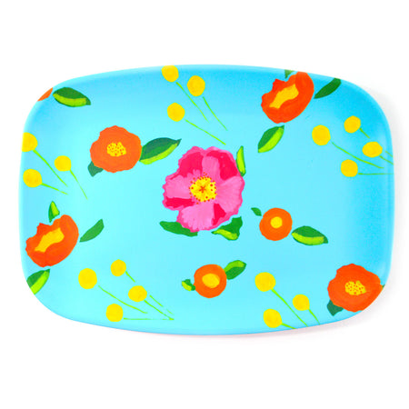 Robin Egg Katherine's Blooms Melamine Platter