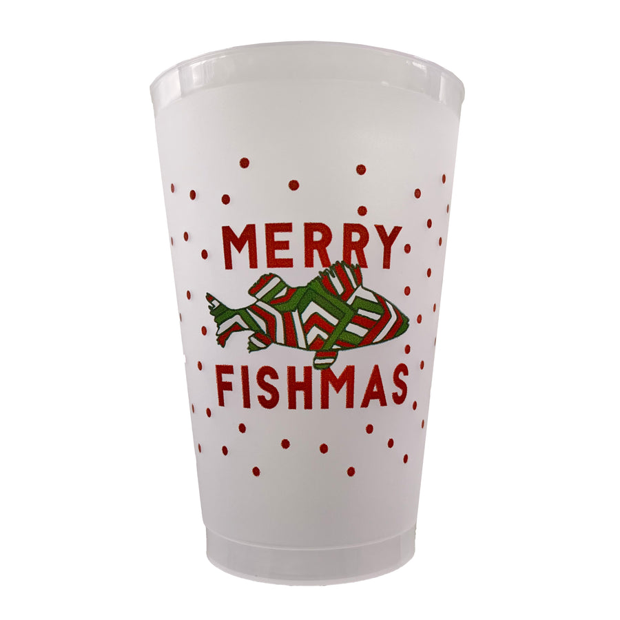 Red Merry Fishmas Shatterproof Cup Set