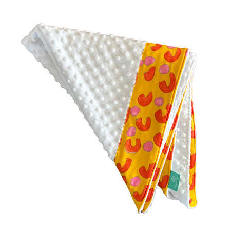 Sunshine French Dots with White Minky Baby Blankie