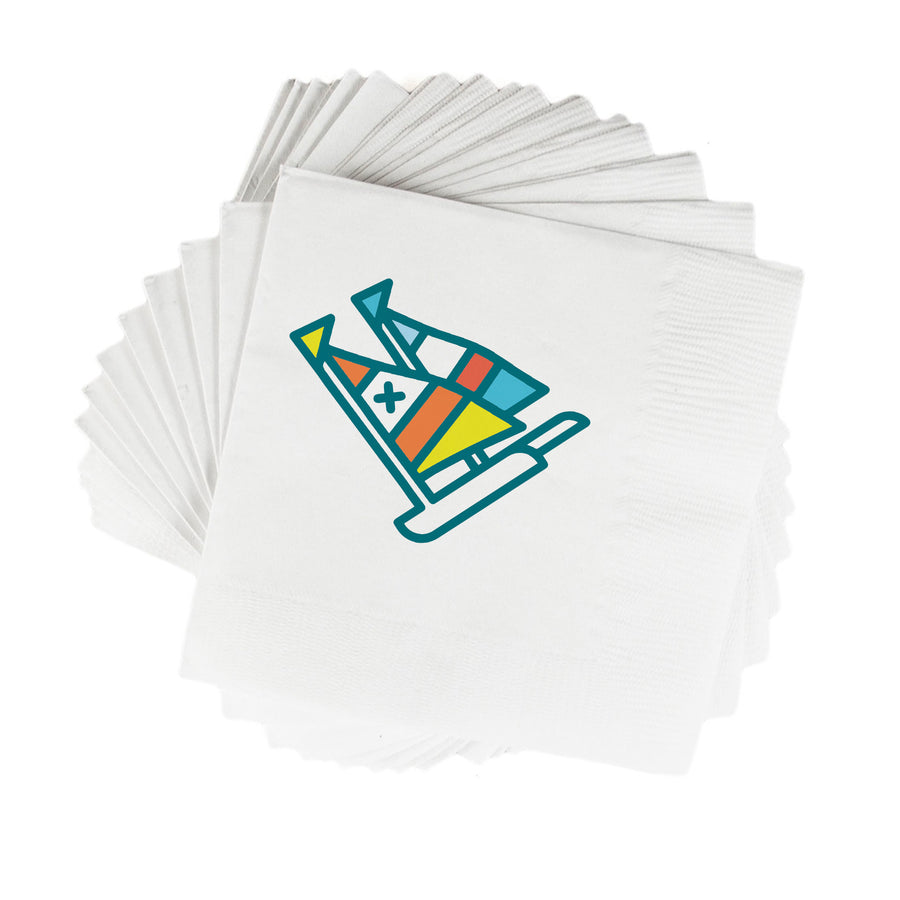 Butterfly Boat White Cocktail Napkins