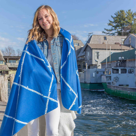 Navy Birch Lattice Sherpa