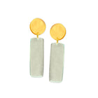Gold and Clear Plank Earrings