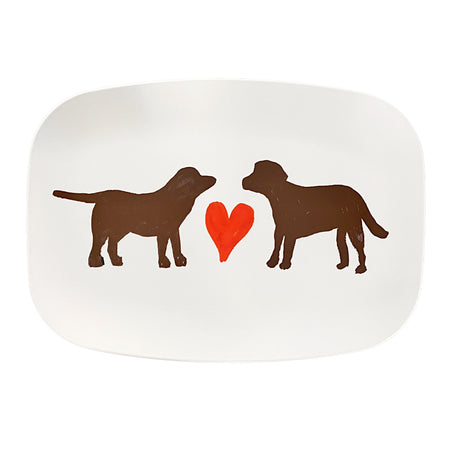 White Chocolate Puppy Love Melamine Platter