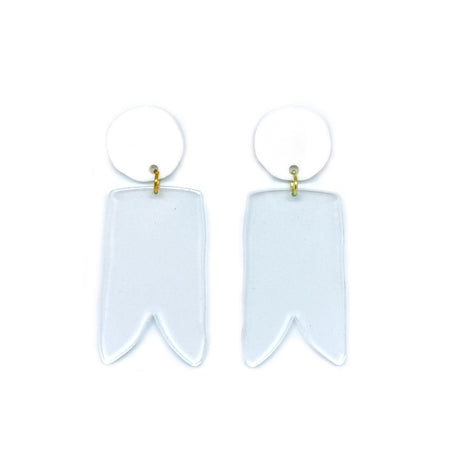 White and Glass Birdies Earrings