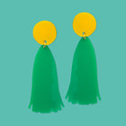 Yarrow Emerald Tassel Earrings